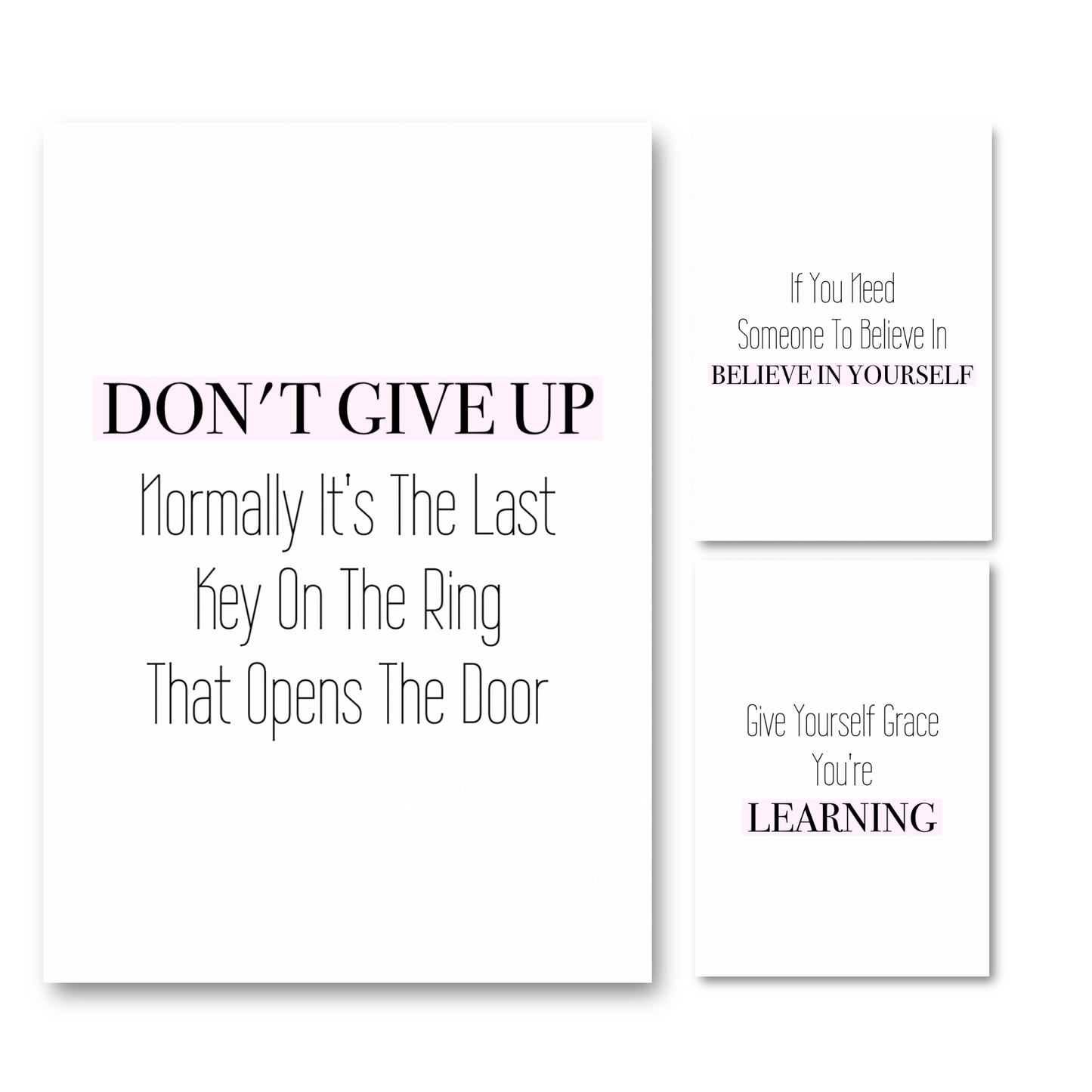 Aesthetic Self-Care Typography A4 Wall Art Print Set