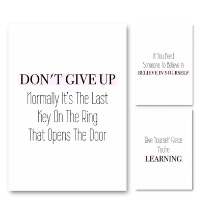 Aesthetic Self-Care Typography A4 Wall Art Print Set
