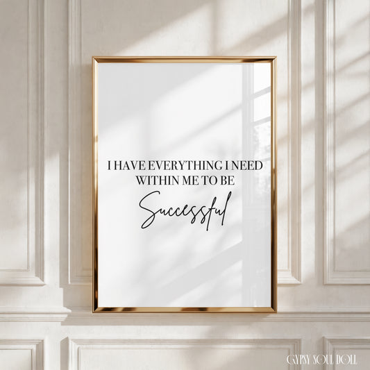 Girl Boss Minimalist Typography Wall Art Print Set