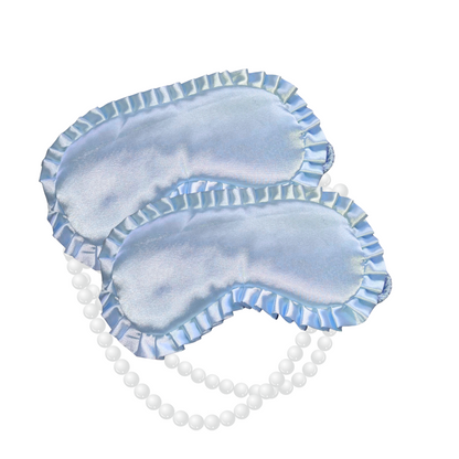 Luxury Coquette Ruffle Blue Sleep Mask