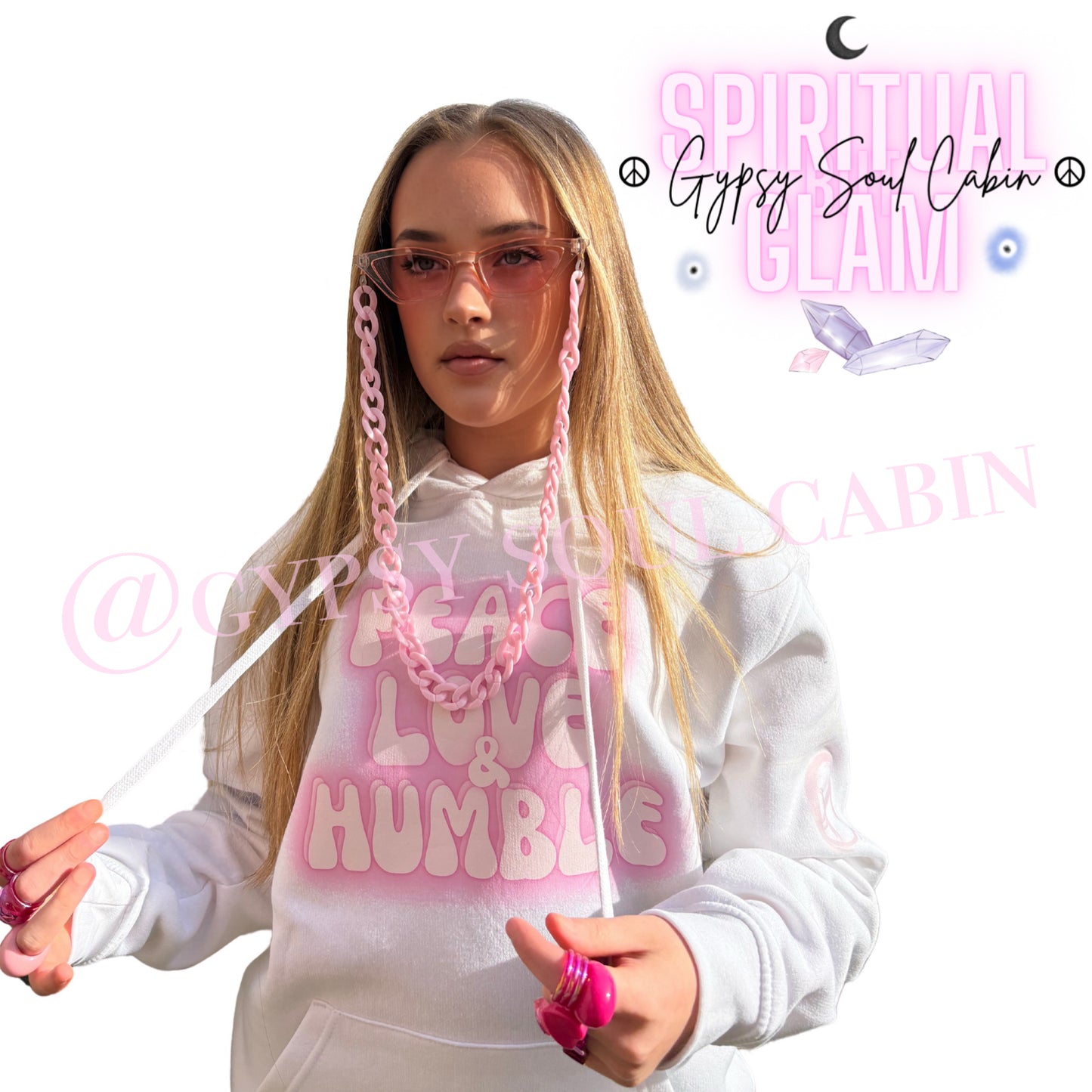 Peace Love & Humble Front Pocket Oversized Girls ’ Women’s Hoodie