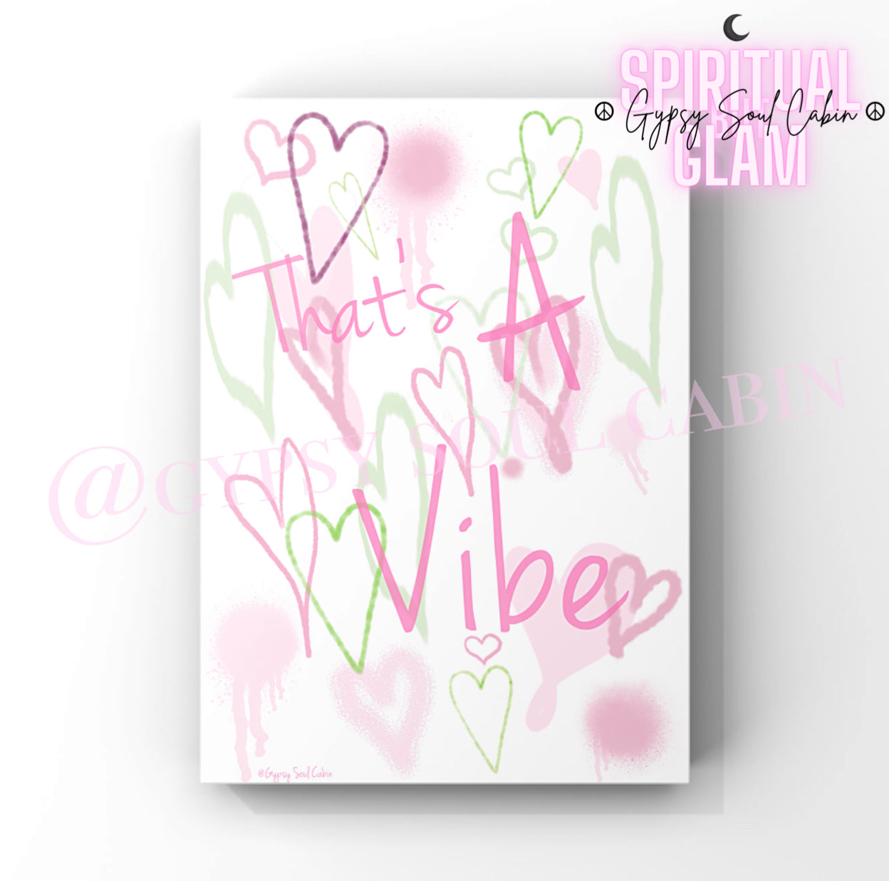Peace & Love Graffiti Heart Prints – Love Yourself Green & Pink Wall Art