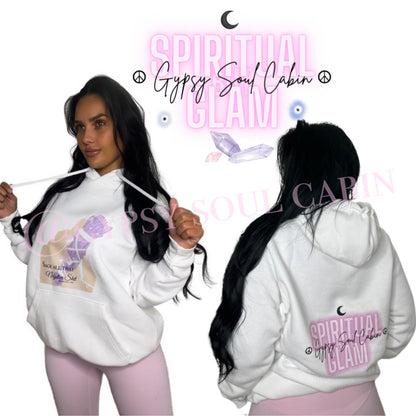 Sage All That Negative Shit White Front Pocket Pullover Oversized Hoodie