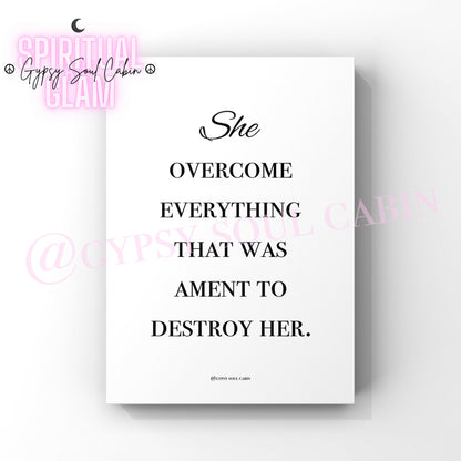 Strong Women, Self Love Quote A4 Black & White Quote Prints