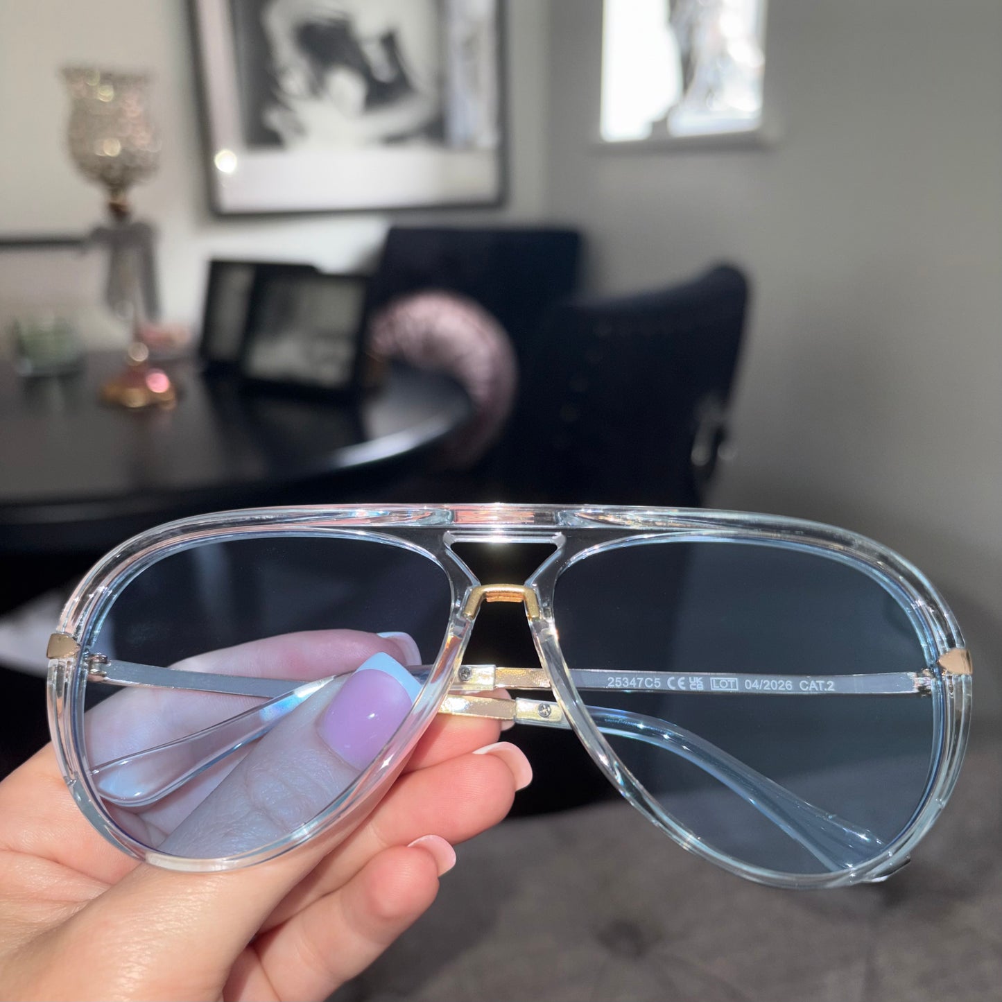 Pastel Blue Festival Set | Paisley Satin Scarf & Retro Fashion Sunglasses