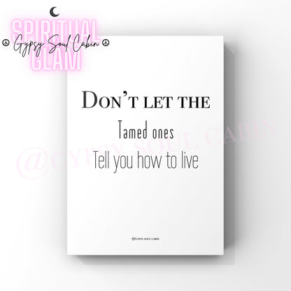 Minimalist A4 black and white typography wall art print featuring the soulful text Don't let the Lonely ones Tell you how to love.