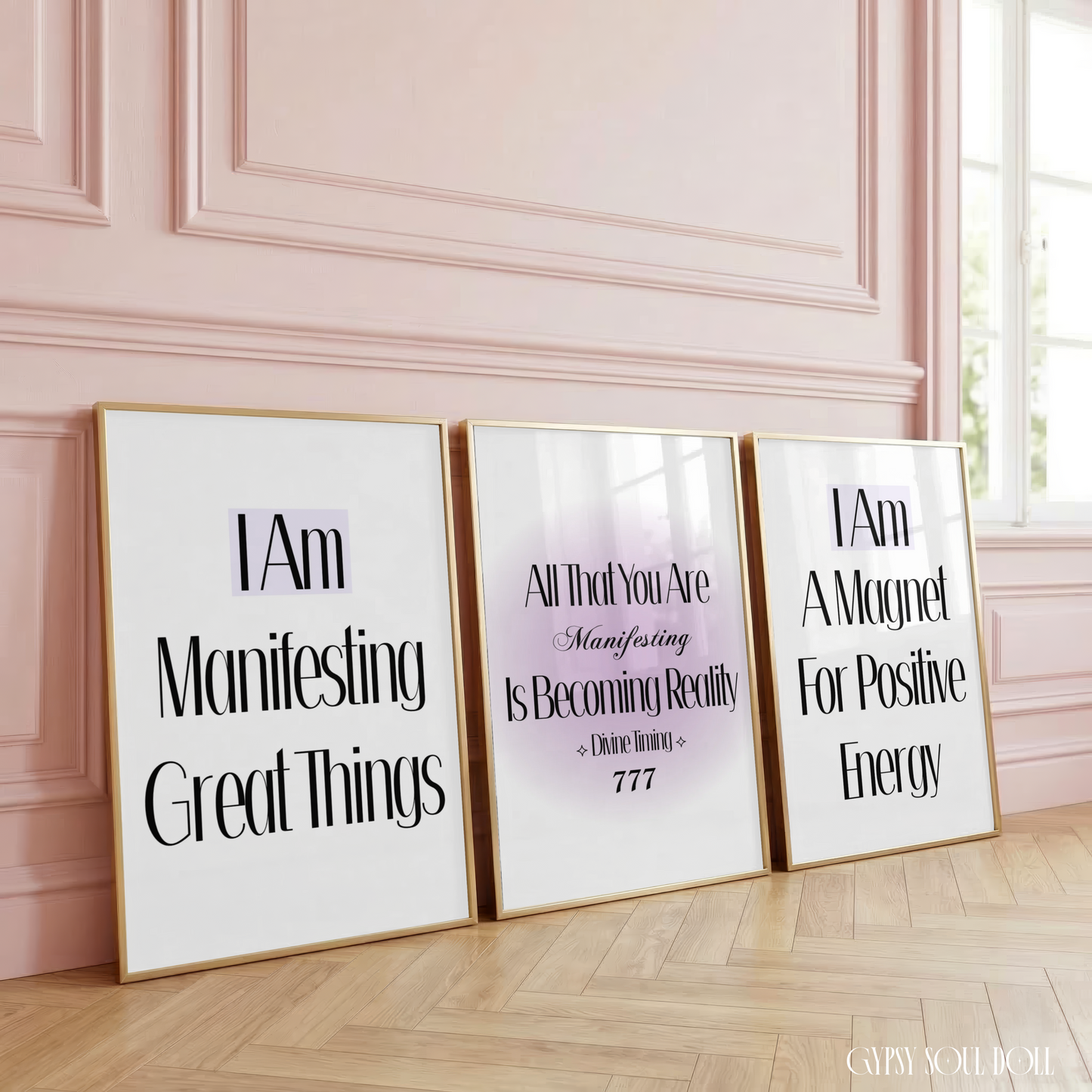 Law of Attraction 777 Manifestation Wall Art | Positive Energy Quote Prints